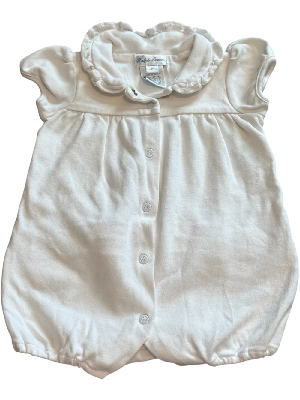 Ralph Lauren Baby Bodysuit 6M White Ruffle Collar